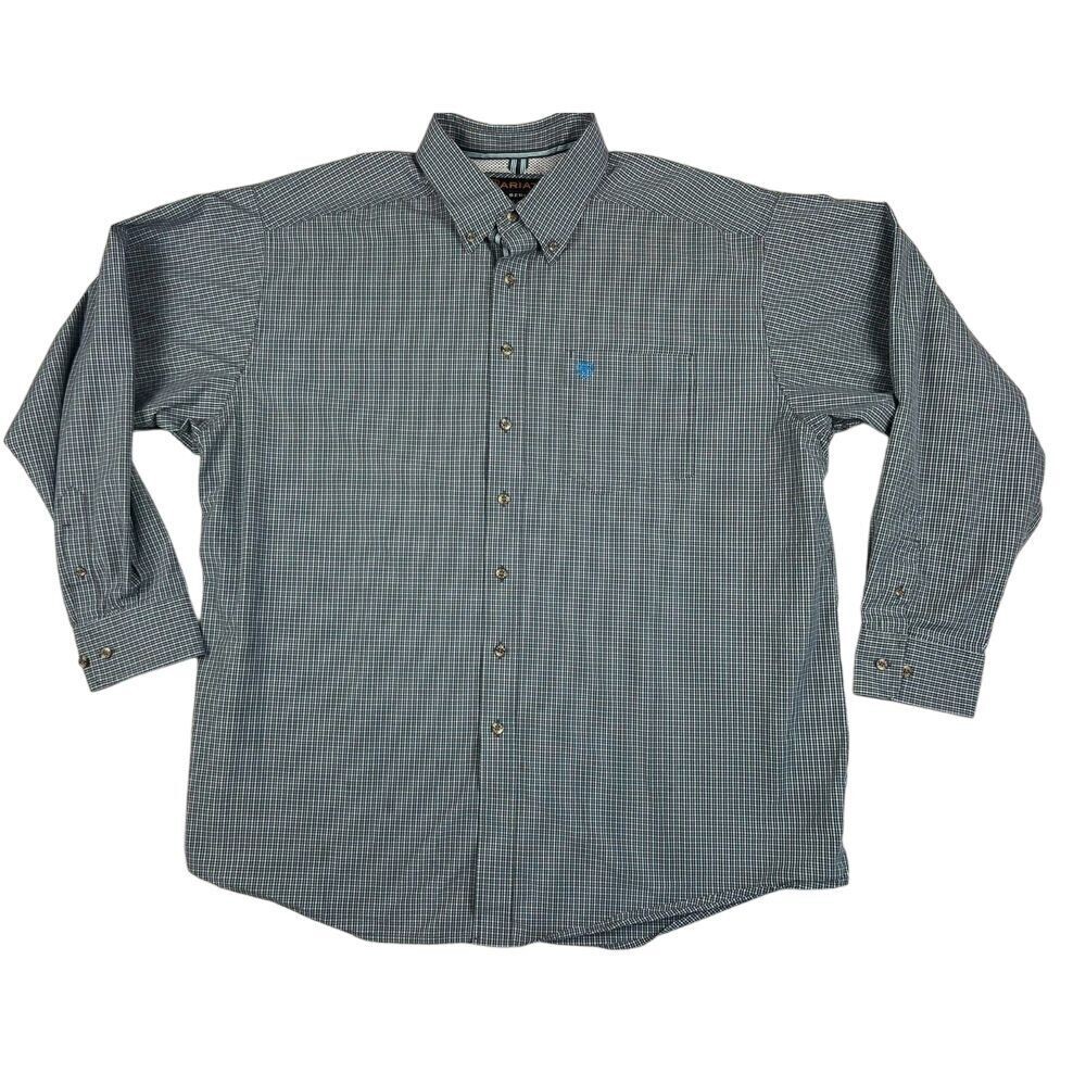 Ariat Shirt Mens XXL Pro Series Performance Button-Down Shirt Plaid Western 2XL